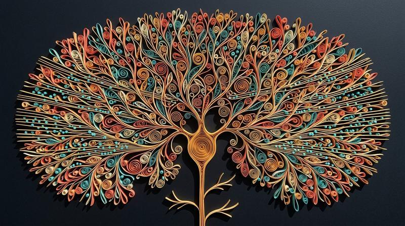 Purkinje Cell Arborization & Proprioceptive Synaptic Scaffolding in 3D Layered Paper Sculpture