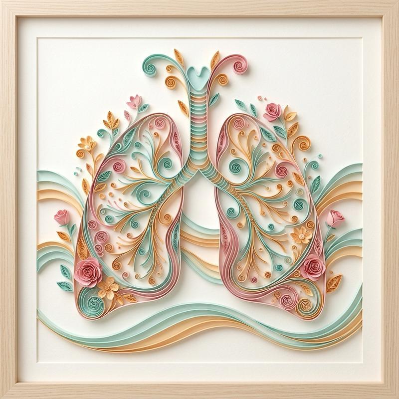 Bronchial Airway Arborization & Alveolar Clusters in Frameless Mint Paper Quilling